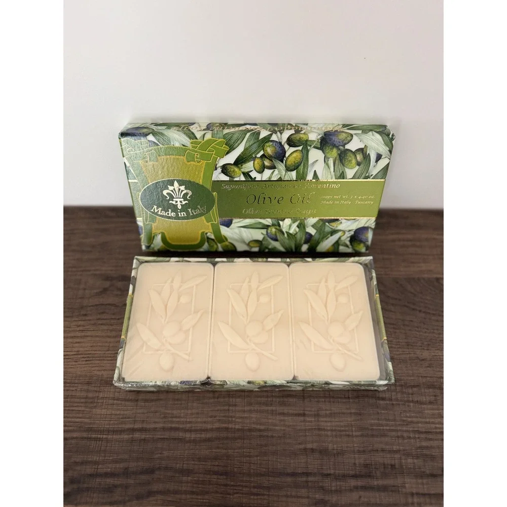 Saponificio Artigianale Fiorentino Olive Oil Scented Soap 3 Bar Set Italy NIB